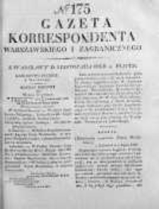 Gazeta Korrespondenta Warszawskiego i Zagranicznego 1826, Nr 175