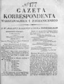 Gazeta Korrespondenta Warszawskiego i Zagranicznego 1826, Nr 177