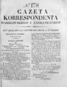 Gazeta Korrespondenta Warszawskiego i Zagranicznego 1826, Nr 178