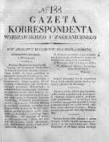 Gazeta Korrespondenta Warszawskiego i Zagranicznego 1826, Nr 188