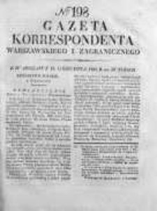 Gazeta Korrespondenta Warszawskiego i Zagranicznego 1826, Nr 198