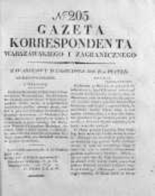 Gazeta Korrespondenta Warszawskiego i Zagranicznego 1826, Nr 205