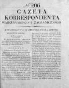 Gazeta Korrespondenta Warszawskiego i Zagranicznego 1826, Nr 206