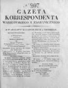 Gazeta Korrespondenta Warszawskiego i Zagranicznego 1826, Nr 207