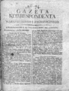 Gazeta Korrespondenta Warszawskiego i Zagranicznego 1815, Nr 74