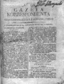 Gazeta Korrespondenta Warszawskiego i Zagranicznego 1815, Nr 92