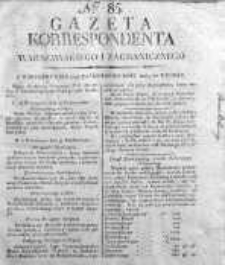 Gazeta Korrespondenta Warszawskiego i Zagranicznego 1816, Nr 85