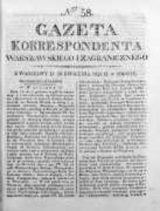 Gazeta Korrespondenta Warszawskiego i Zagranicznego 1824, Nr 58