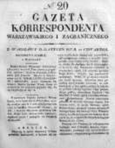 Gazeta Korrespondenta Warszawskiego i Zagranicznego 1827, Nr 20