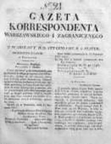 Gazeta Korrespondenta Warszawskiego i Zagranicznego 1827, Nr 21