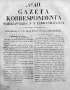 Gazeta Korrespondenta Warszawskiego i Zagranicznego 1827, Nr 40