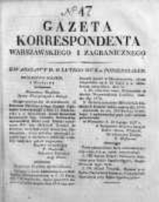 Gazeta Korrespondenta Warszawskiego i Zagranicznego 1827, Nr 47