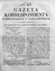 Gazeta Korrespondenta Warszawskiego i Zagranicznego 1827, Nr 48