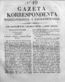 Gazeta Korrespondenta Warszawskiego i Zagranicznego 1827, Nr 49
