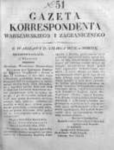 Gazeta Korrespondenta Warszawskiego i Zagranicznego 1827, Nr 51
