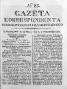 Gazeta Korrespondenta Warszawskiego i Zagranicznego 1824, Nr 83