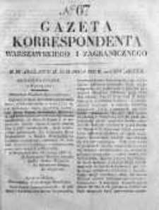 Gazeta Korrespondenta Warszawskiego i Zagranicznego 1827, Nr 67