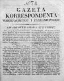 Gazeta Korrespondenta Warszawskiego i Zagranicznego 1827, Nr 74