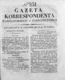 Gazeta Korrespondenta Warszawskiego i Zagranicznego 1827, Nr 251