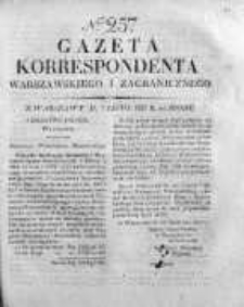 Gazeta Korrespondenta Warszawskiego i Zagranicznego 1827, Nr 257