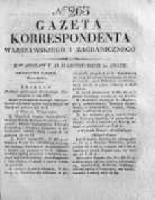 Gazeta Korrespondenta Warszawskiego i Zagranicznego 1827, Nr 263