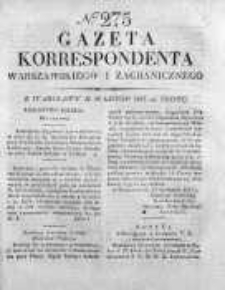 Gazeta Korrespondenta Warszawskiego i Zagranicznego 1827, Nr 275