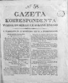 Gazeta Korrespondenta Warszawskiego i Zagranicznego 1825, Nr 58
