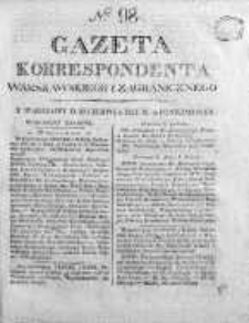 Gazeta Korrespondenta Warszawskiego i Zagranicznego 1825, Nr 98