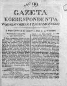 Gazeta Korrespondenta Warszawskiego i Zagranicznego 1825, Nr 99