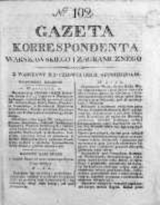 Gazeta Korrespondenta Warszawskiego i Zagranicznego 1825, Nr 102