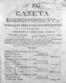 Gazeta Korrespondenta Warszawskiego i Zagranicznego 1825, Nr 105