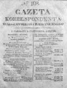 Gazeta Korrespondenta Warszawskiego i Zagranicznego 1825, Nr 108