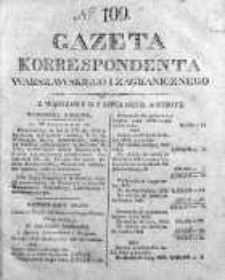 Gazeta Korrespondenta Warszawskiego i Zagranicznego 1825, Nr 109