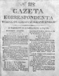 Gazeta Korrespondenta Warszawskiego i Zagranicznego 1825, Nr 112
