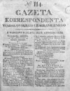 Gazeta Korrespondenta Warszawskiego i Zagranicznego 1825, Nr 114