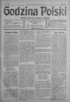 Godzina Polski : dziennik polityczny, społeczny i literacki 8 sierpień 1918 nr 215