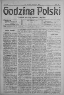 Godzina Polski : dziennik polityczny, społeczny i literacki 18 sierpień 1918 nr 225