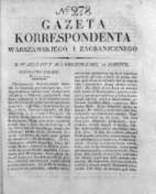 Gazeta Korrespondenta Warszawskiego i Zagranicznego 1827, Nr 278