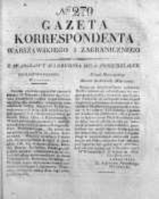 Gazeta Korrespondenta Warszawskiego i Zagranicznego 1827, Nr 279
