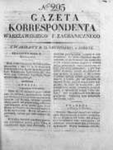 Gazeta Korrespondenta Warszawskiego i Zagranicznego 1827, Nr 295