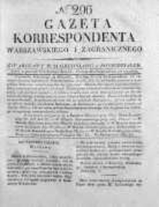 Gazeta Korrespondenta Warszawskiego i Zagranicznego 1827, Nr 296
