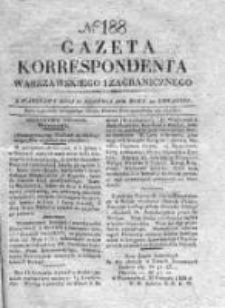Gazeta Korrespondenta Warszawskiego i Zagranicznego 1828, Nr 188