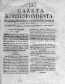 Gazeta Korrespondenta Warszawskiego i Zagranicznego 1828, Nr 193