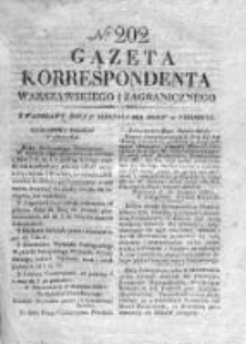 Gazeta Korrespondenta Warszawskiego i Zagranicznego 1828, Nr 202
