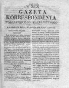 Gazeta Korrespondenta Warszawskiego i Zagranicznego 1828, Nr 212