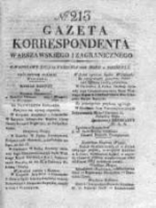 Gazeta Korrespondenta Warszawskiego i Zagranicznego 1828, Nr 213