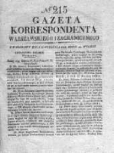 Gazeta Korrespondenta Warszawskiego i Zagranicznego 1828, Nr 215