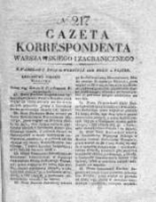Gazeta Korrespondenta Warszawskiego i Zagranicznego 1828, Nr 217