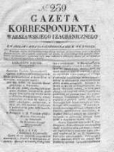 Gazeta Korrespondenta Warszawskiego i Zagranicznego 1828, Nr 239