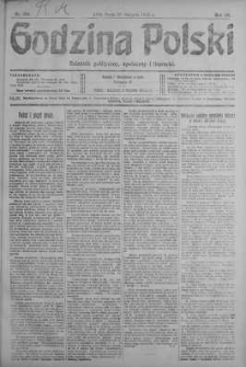 Godzina Polski : dziennik polityczny, społeczny i literacki 28 sierpień 1918 nr 235
